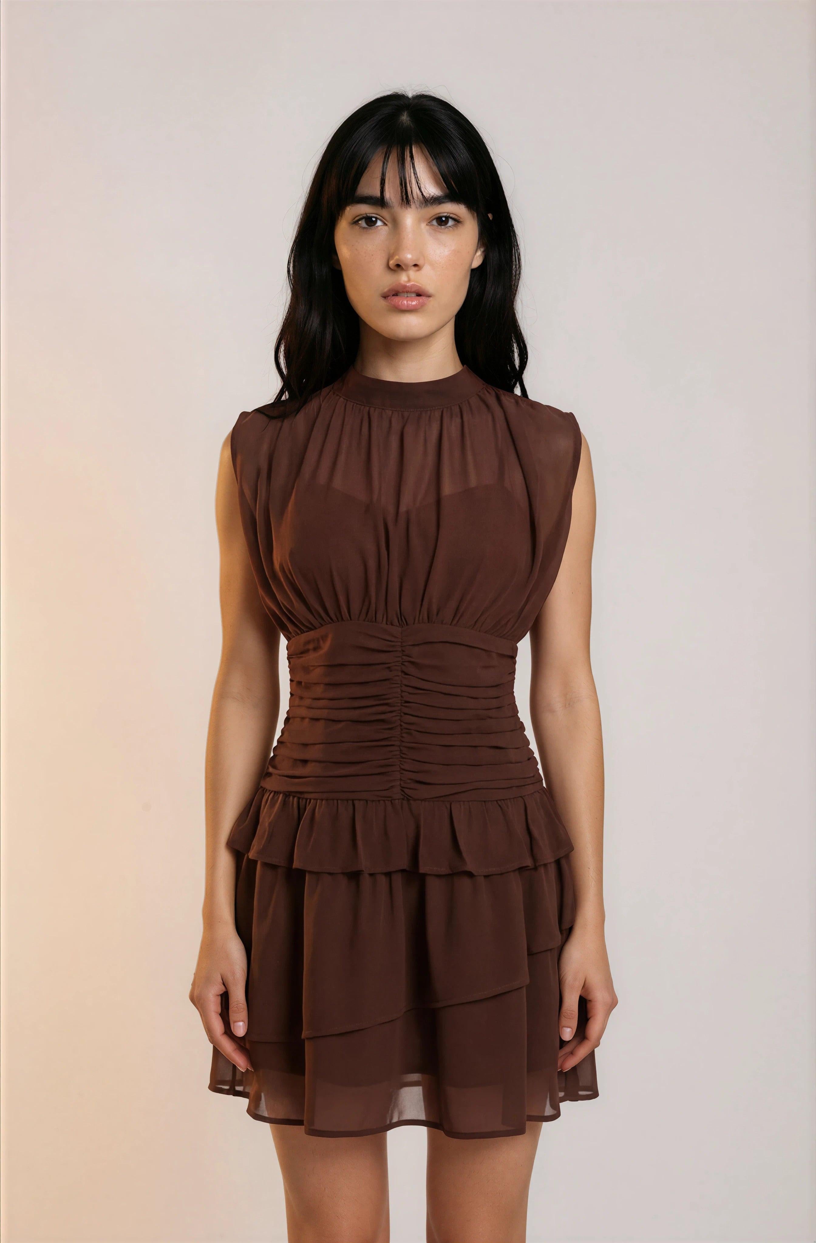 Cocoa Ruched Mini Dress | Change Theory UAE.