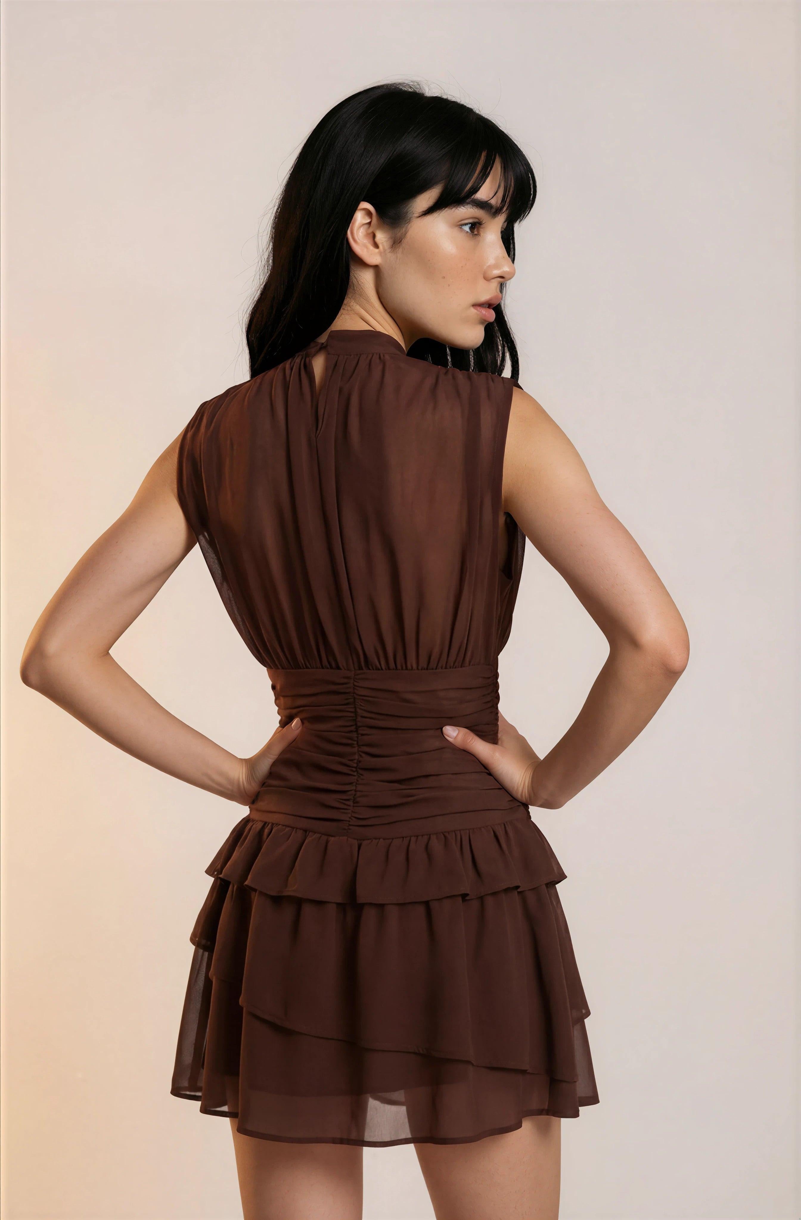 Cocoa Ruched Mini Dress | Change Theory UAE.